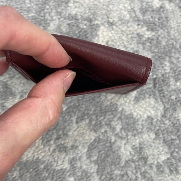 Cartier Burgundy Leather Mini Compact Wallet Pouch Must Line Square Coin Purse - Picture 7 of 17